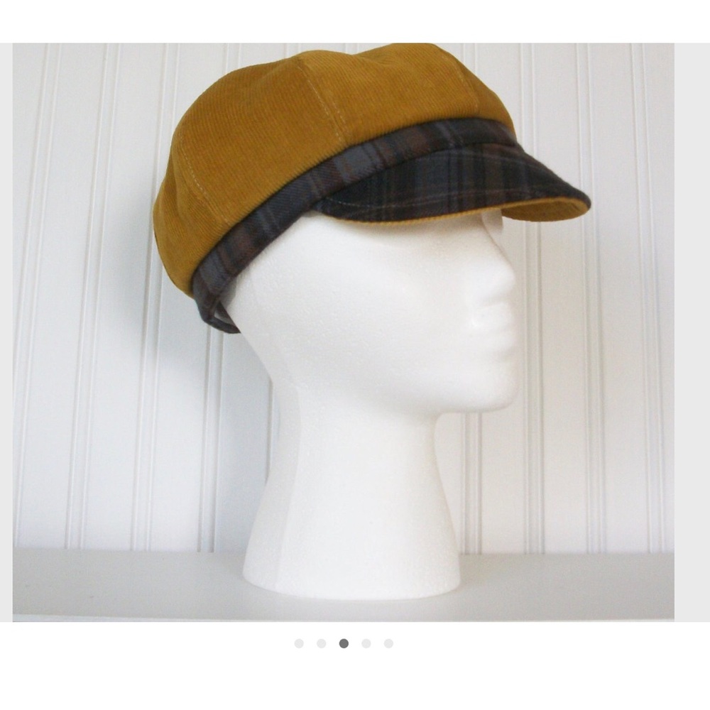 Ochre Newsboy Corduroy Cap